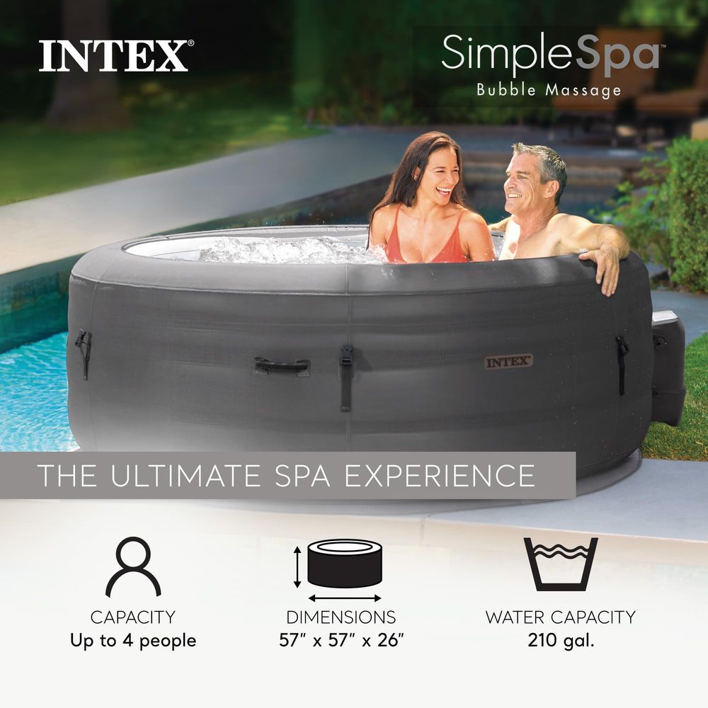 Inflatable Hot Tub - SimpleSpa 4 Person Round Inflatable Hot