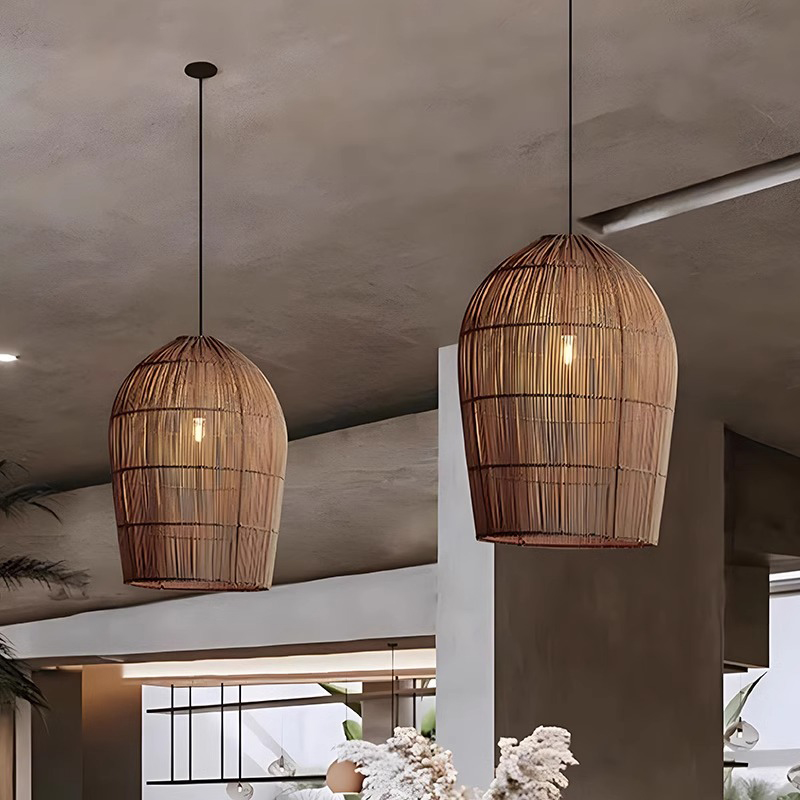 Outdoor Furniture Cafe - Minimalism Retro Rattan Handmade Chandelier Living