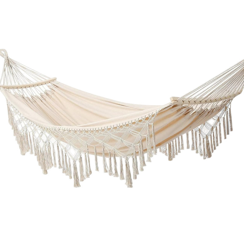 Outdoor Furniture Xl - Bohemian Tassel Hammock Comfortable Heavy Duty