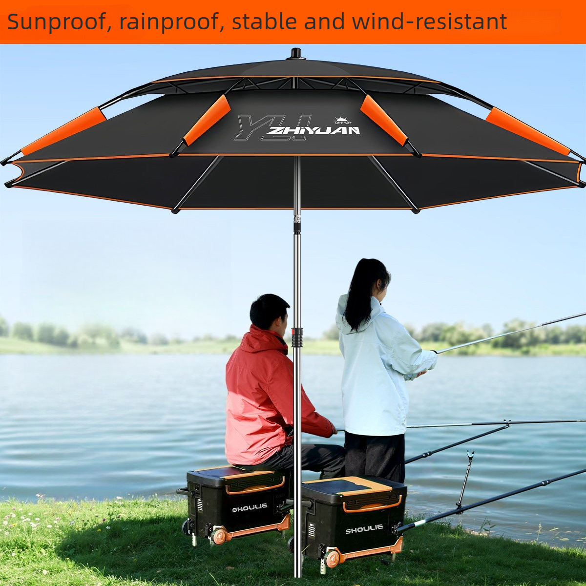 Parasol Umbrella Large - Large Fishing Umbrella, UPF 50+ Sun