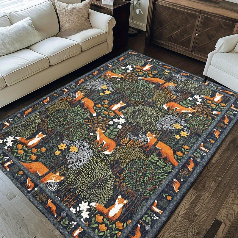 Outdoor Furniture For Cafe - Large Bohemian Floral Area Mat Polyester