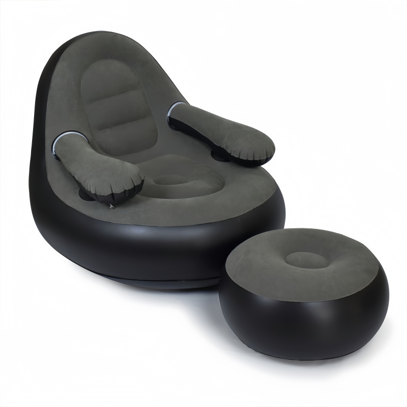 Outdoor Furniture Balcony - PVC Inflatable Sofa with Armrests&footstool, Adult
