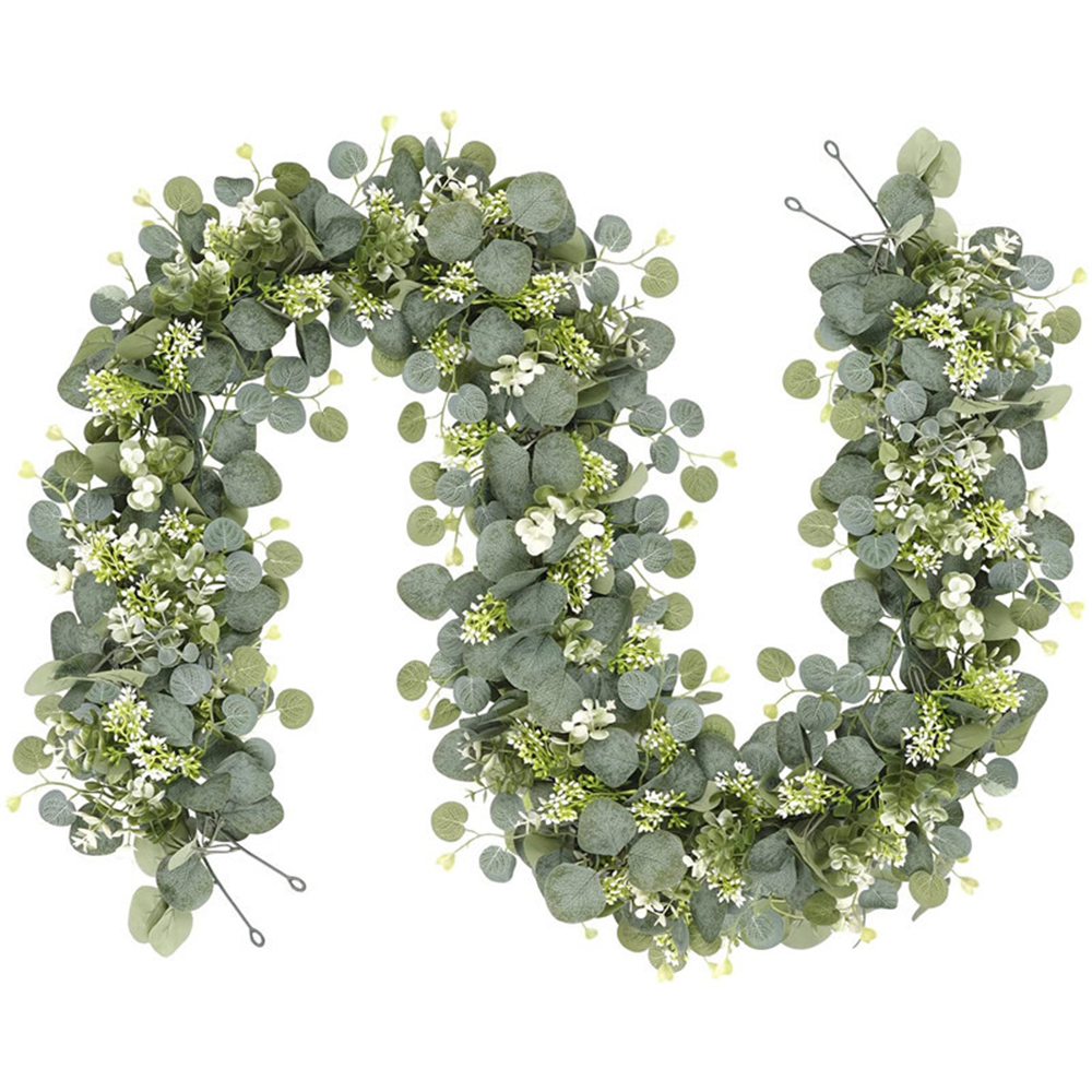 Outdoor Furniture Cafe - Artificial Eucalyptus Garland Fake Greenery Eucalyptus