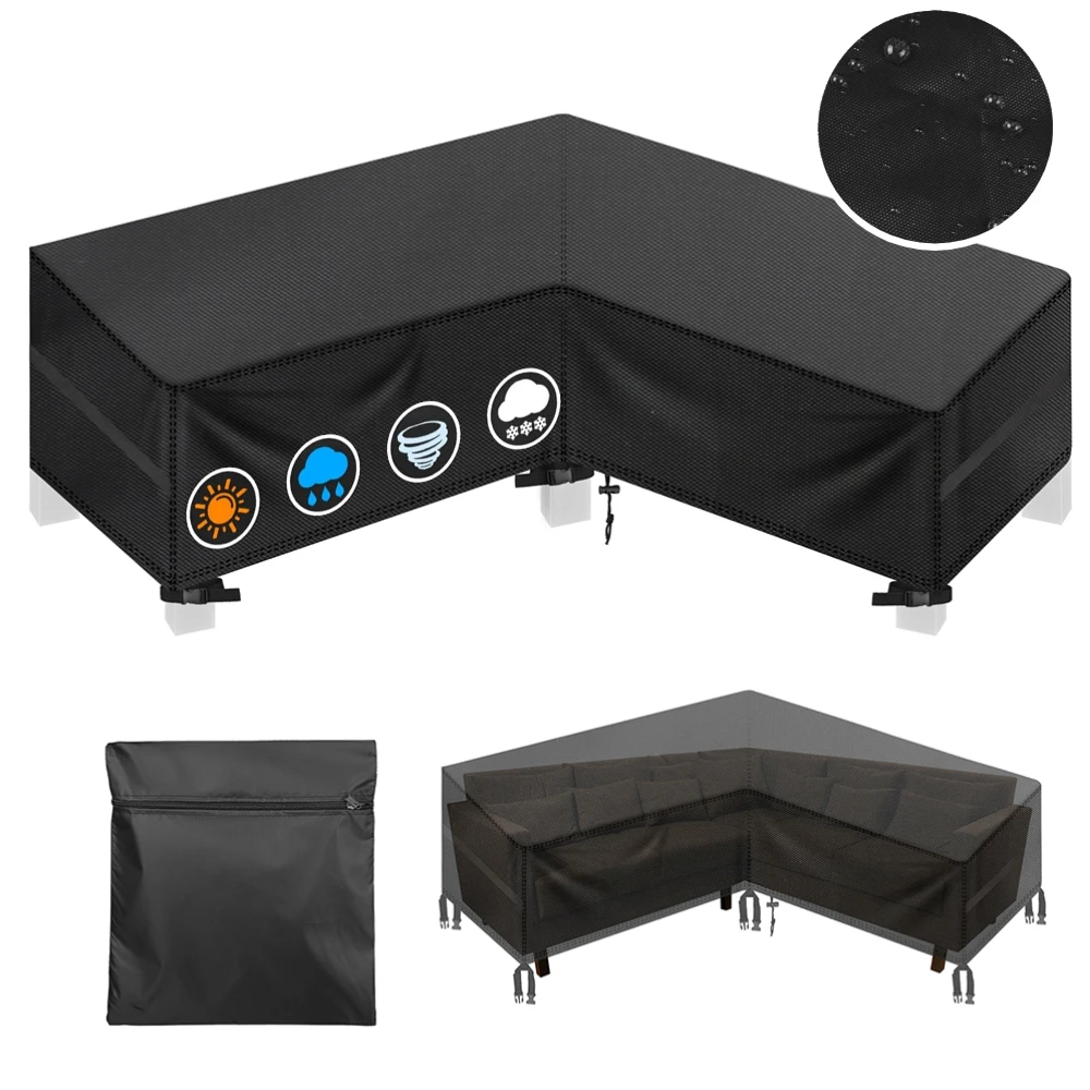 Outdoor Furniture Paint - Waterproof Garden Furniture Cover L-Shaped Lounge
