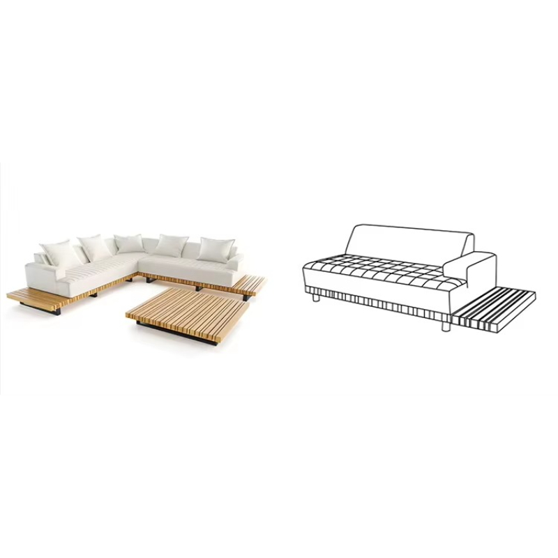 Waterproof Teak Wood Garden So - Outdoor Furniture Lounge Set reseña y precio