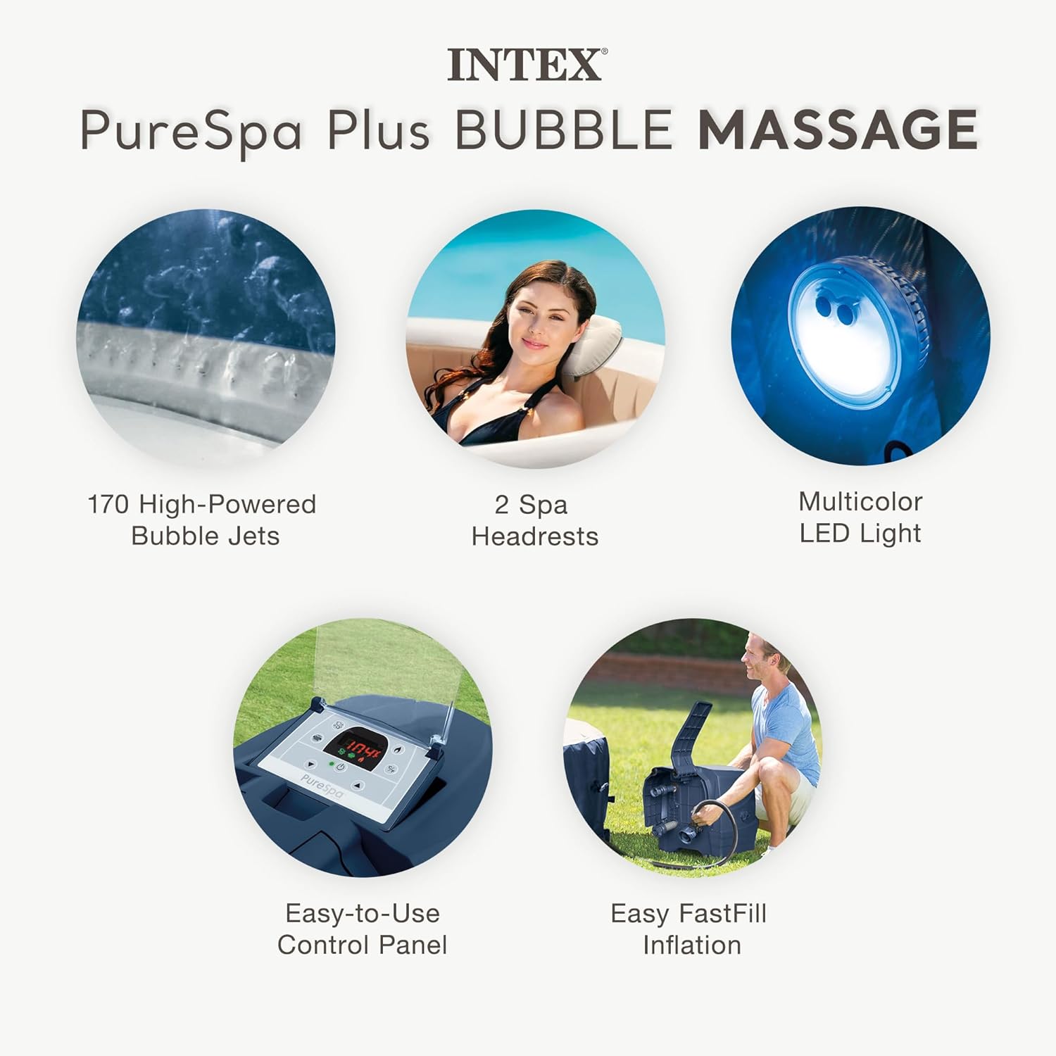 PureSpa Plus 6 Person Round In - Inflatable Hot Tub reseña y precio