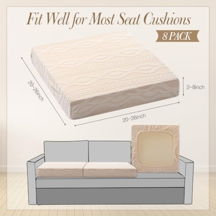 8Pcs Stretch Patio Cushion Cov - Outdoor Furniture Sofa reseña y precio