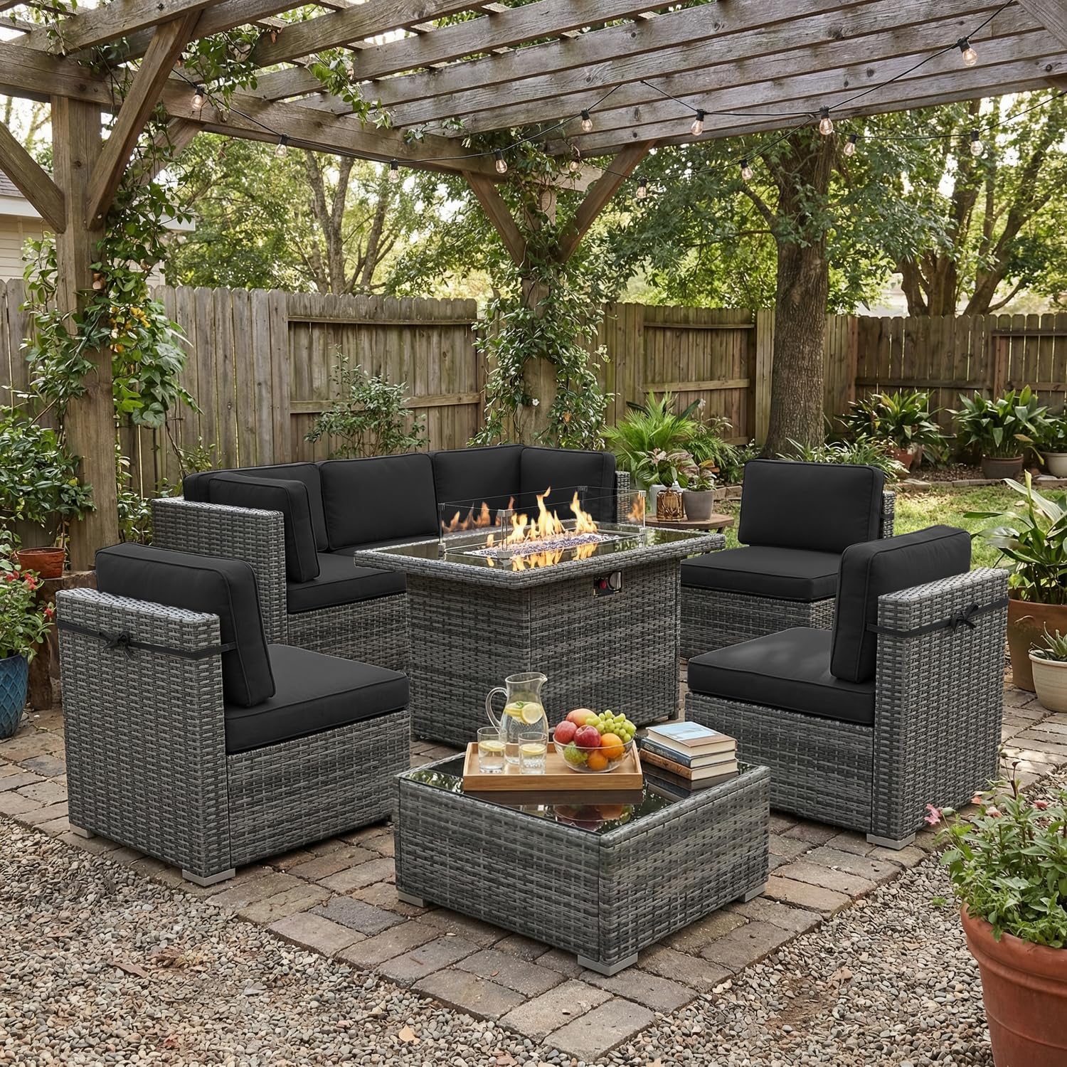 8 Piece Patio Furniture Set wi - Outdoor Furniture For Cafe reseña y precio