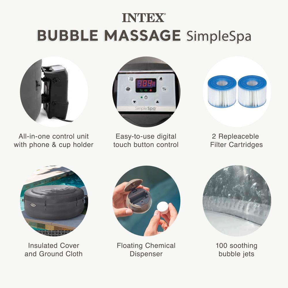 SimpleSpa 4 Person Round Infla - Inflatable Hot Tub reseña y precio