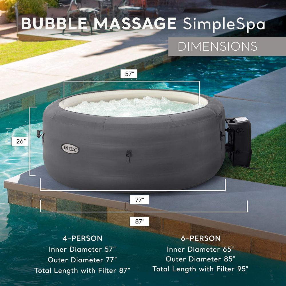 SimpleSpa 4 Person Round Infla - Inflatable Hot Tub reseña y precio