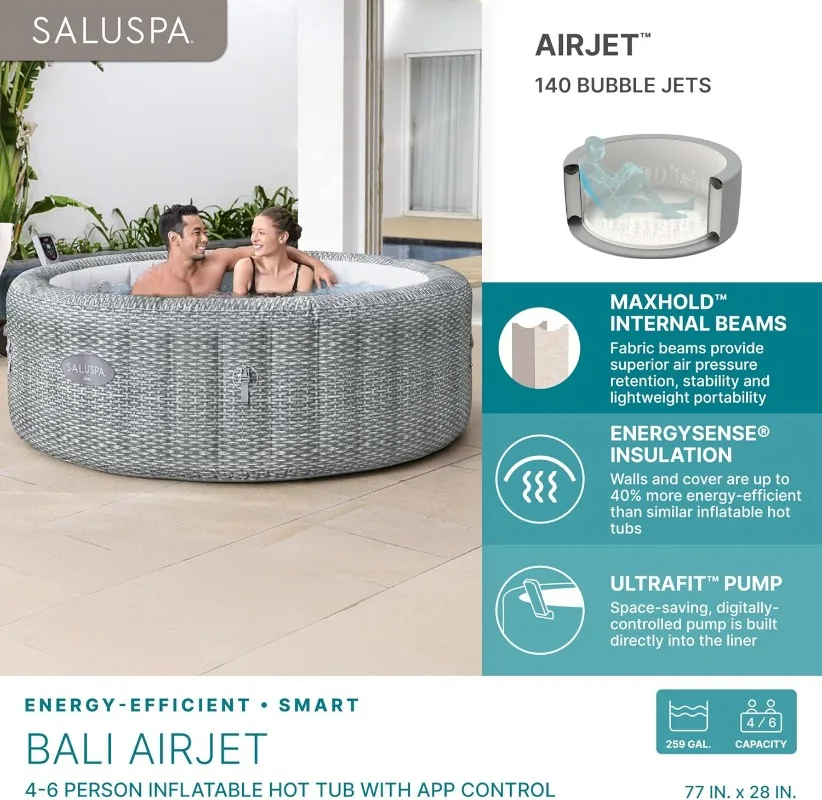 Bestway SaluSpa Bali 4 to 6 Pe - Inflatable Hot Tub reseña y precio
