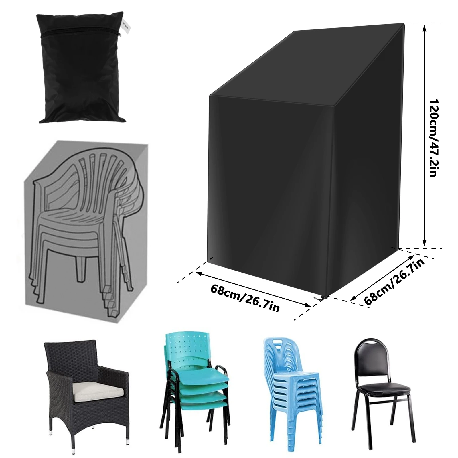 Stacked Chair Dust Cover with  - Outdoor Furniture Paint reseña y precio