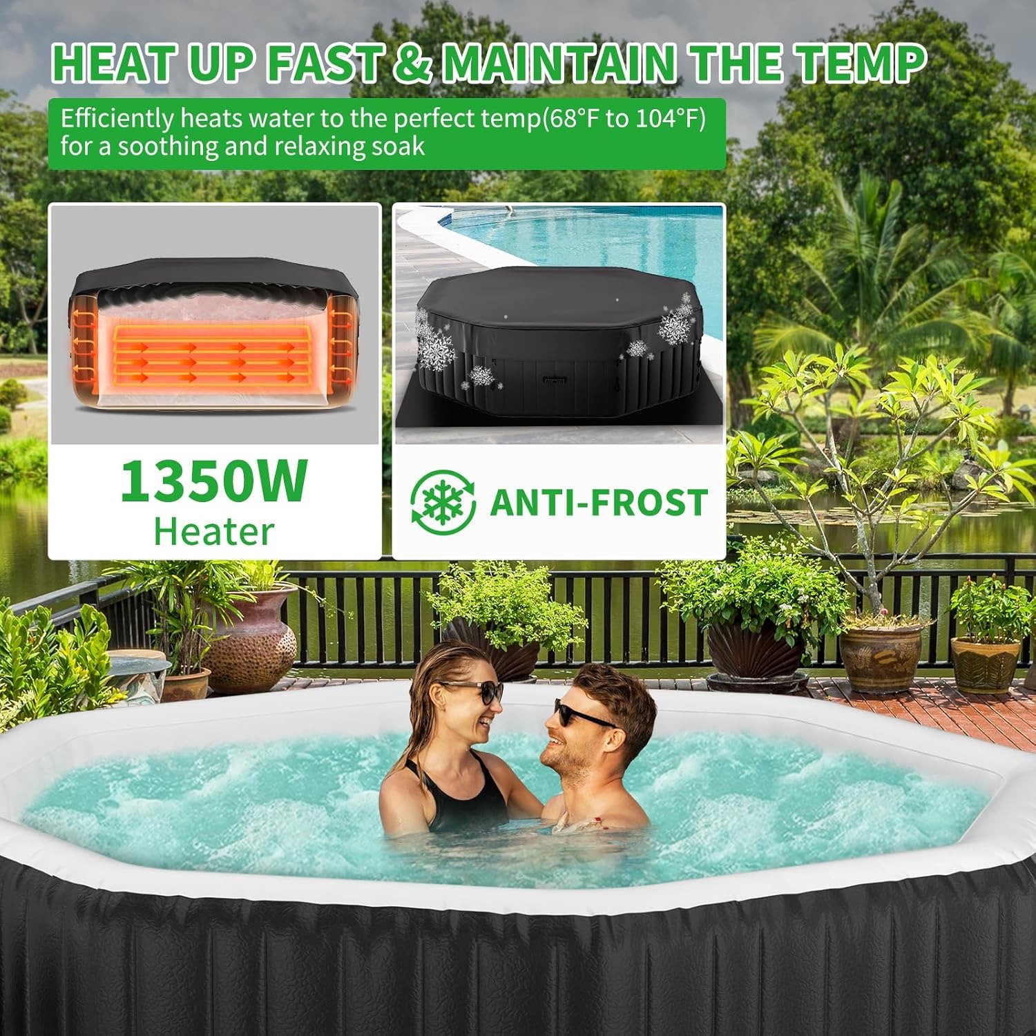 4-6 Person Polygon Inflatable  - Inflatable Hot Tub reseña y precio