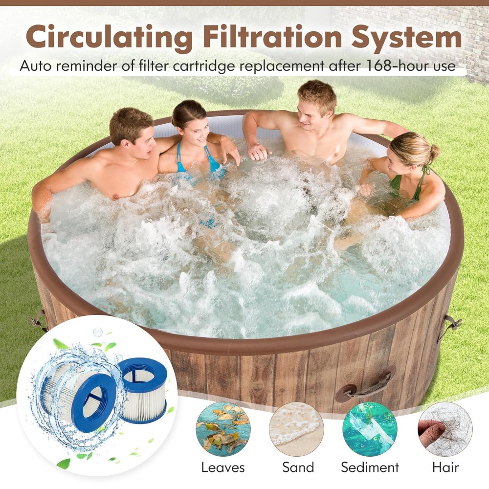 4-6 Person Inflatable Hot Tub, - Inflatable Hot Tub reseña y precio