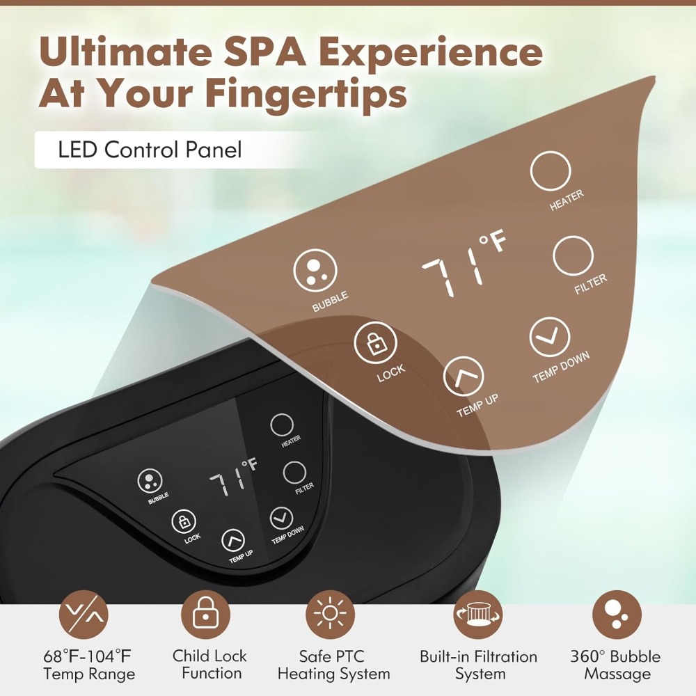 4-6 Person Inflatable Hot Tub, - Inflatable Hot Tub reseña y precio