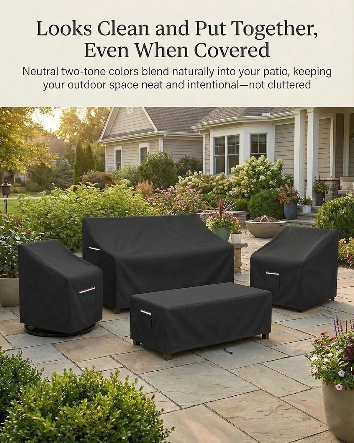 4-Piece Patio Furniture Cover  - Outdoor Furniture Sofa reseña y precio