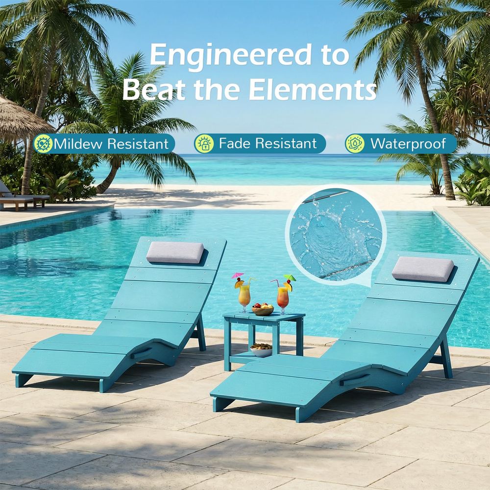 Pool Chaise Lounge Chairs Set  - Outdoor Furniture Lounge Set reseña y precio