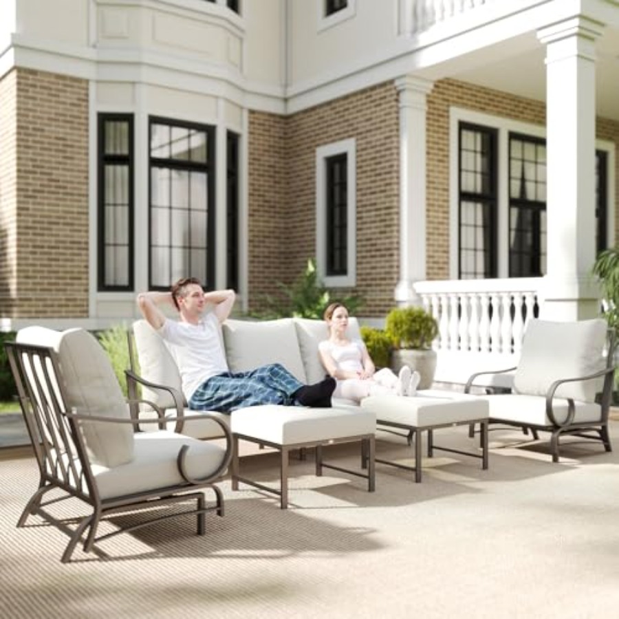 5 Piece Patio Furniture Set wi - Outdoor Furniture Lounge Set reseña y precio