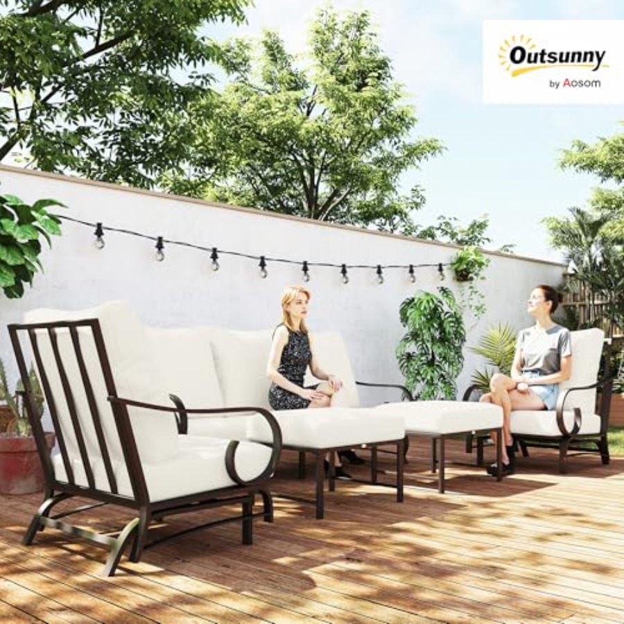 5 Piece Patio Furniture Set wi - Outdoor Furniture Lounge Set reseña y precio