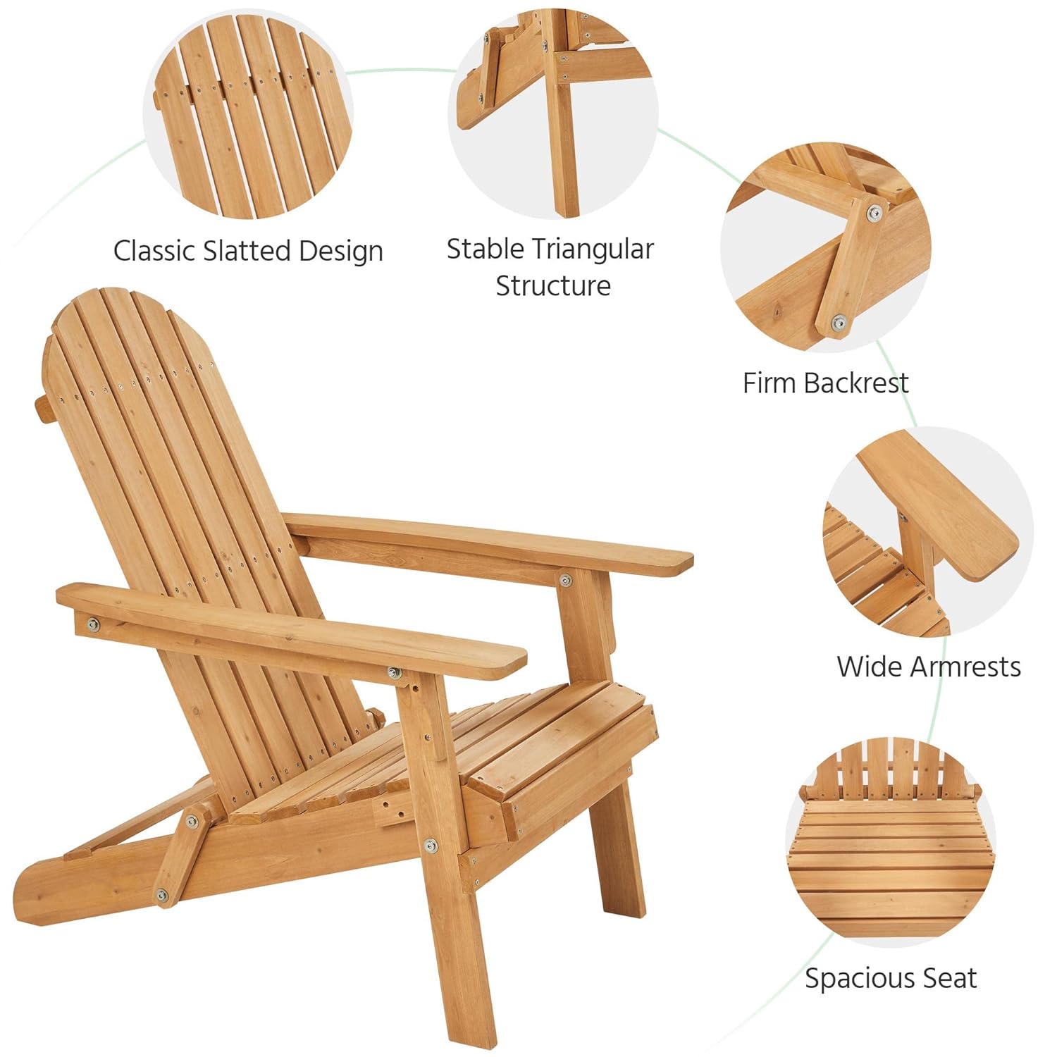 Folding Adirondack Chair Set o - Outdoor Furniture Lounge Set reseña y precio