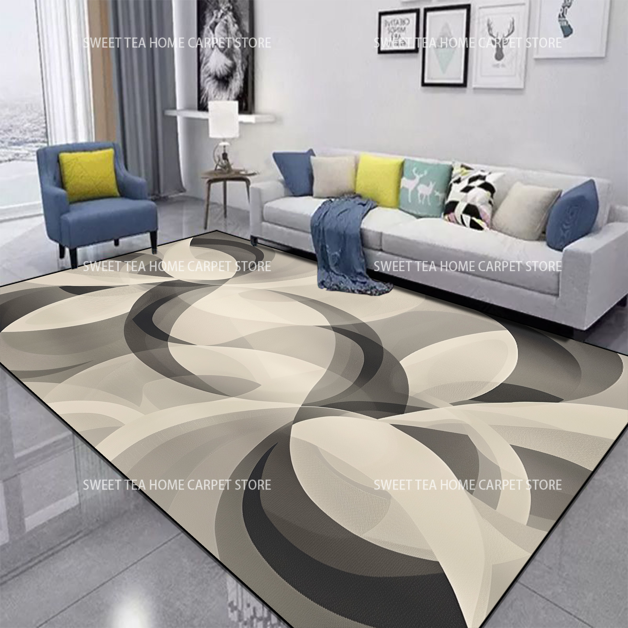 Red Black Swirl Rug Abstract C - Outdoor Furniture For Cafe reseña y precio