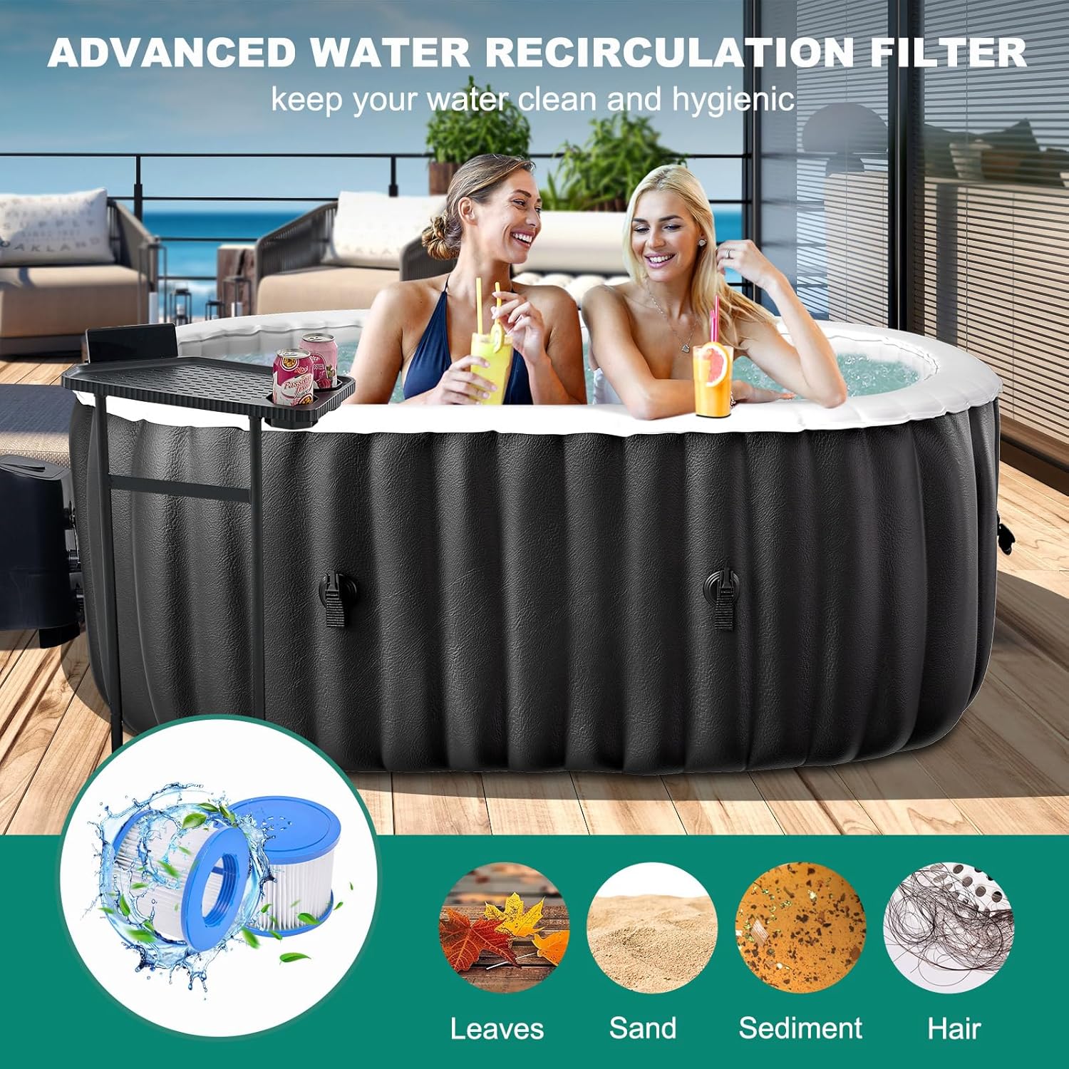 1-2 Person Inflatable Hot Tub, - Inflatable Hot Tub reseña y precio