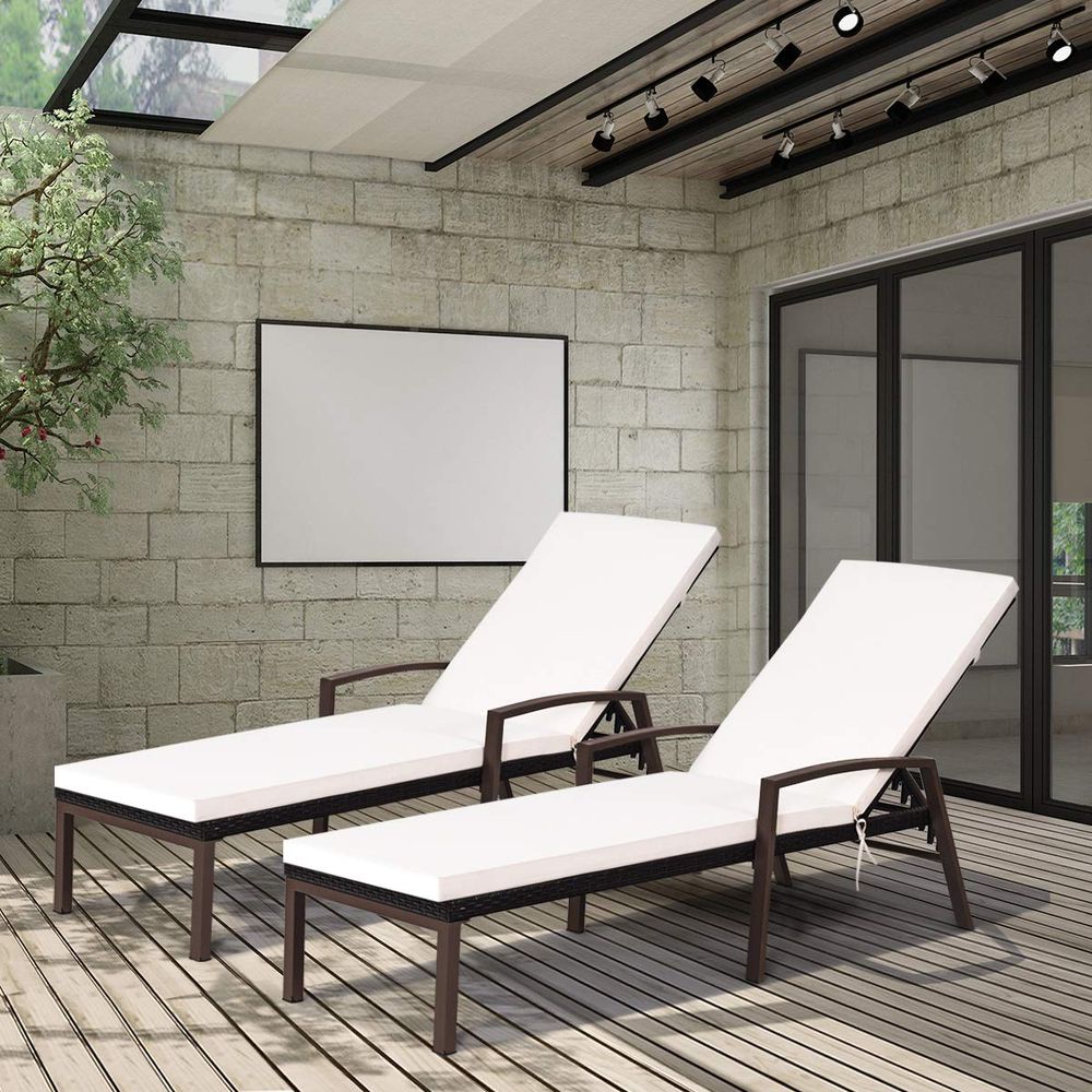 Set of 2 Patio Furniture Outdo - Outdoor Furniture Lounge Set reseña y precio