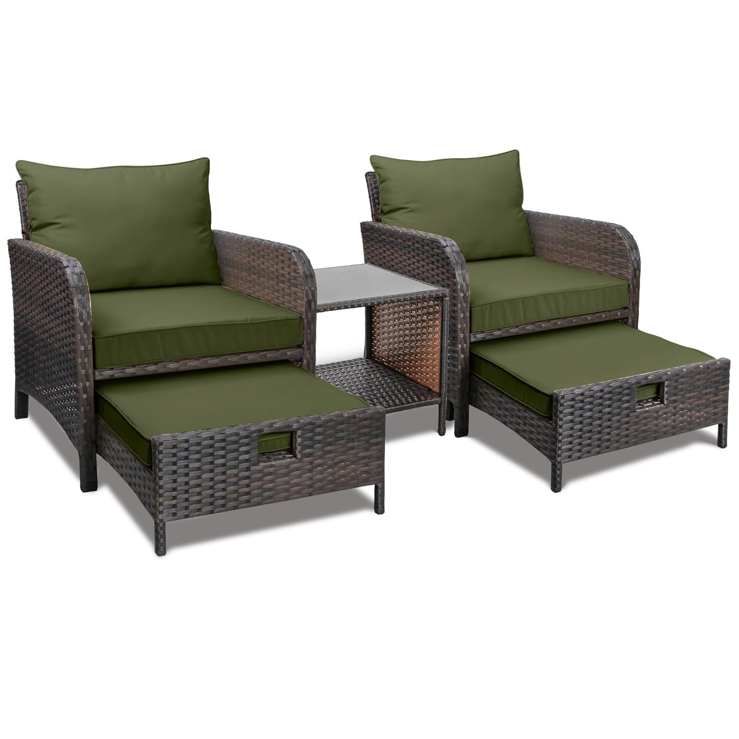 5 Piece PE Rattan Patio Set Ou - Outdoor Furniture Lounge Set reseña y precio