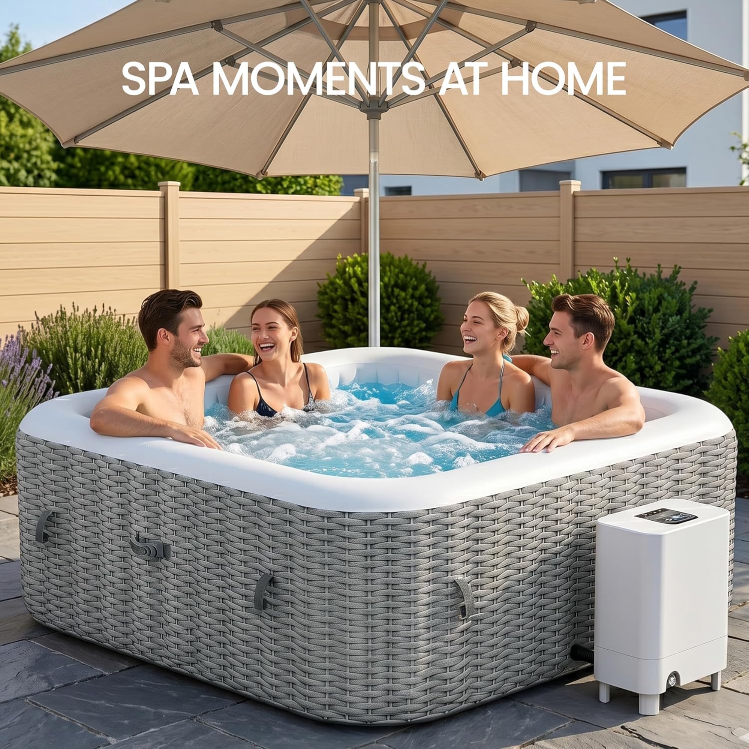 Inflatable Hot Tub Spa Set, Ou - Inflatable Hot Tub reseña y precio