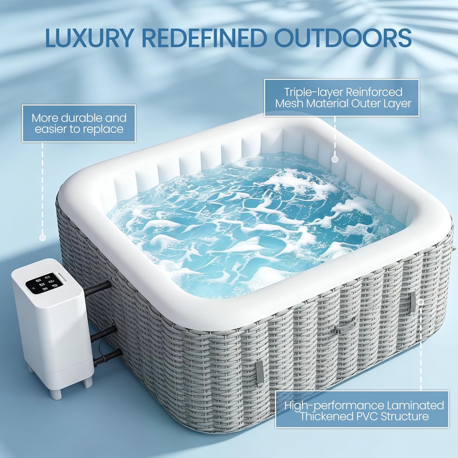 Inflatable Hot Tub Spa Set, Ou - Inflatable Hot Tub reseña y precio
