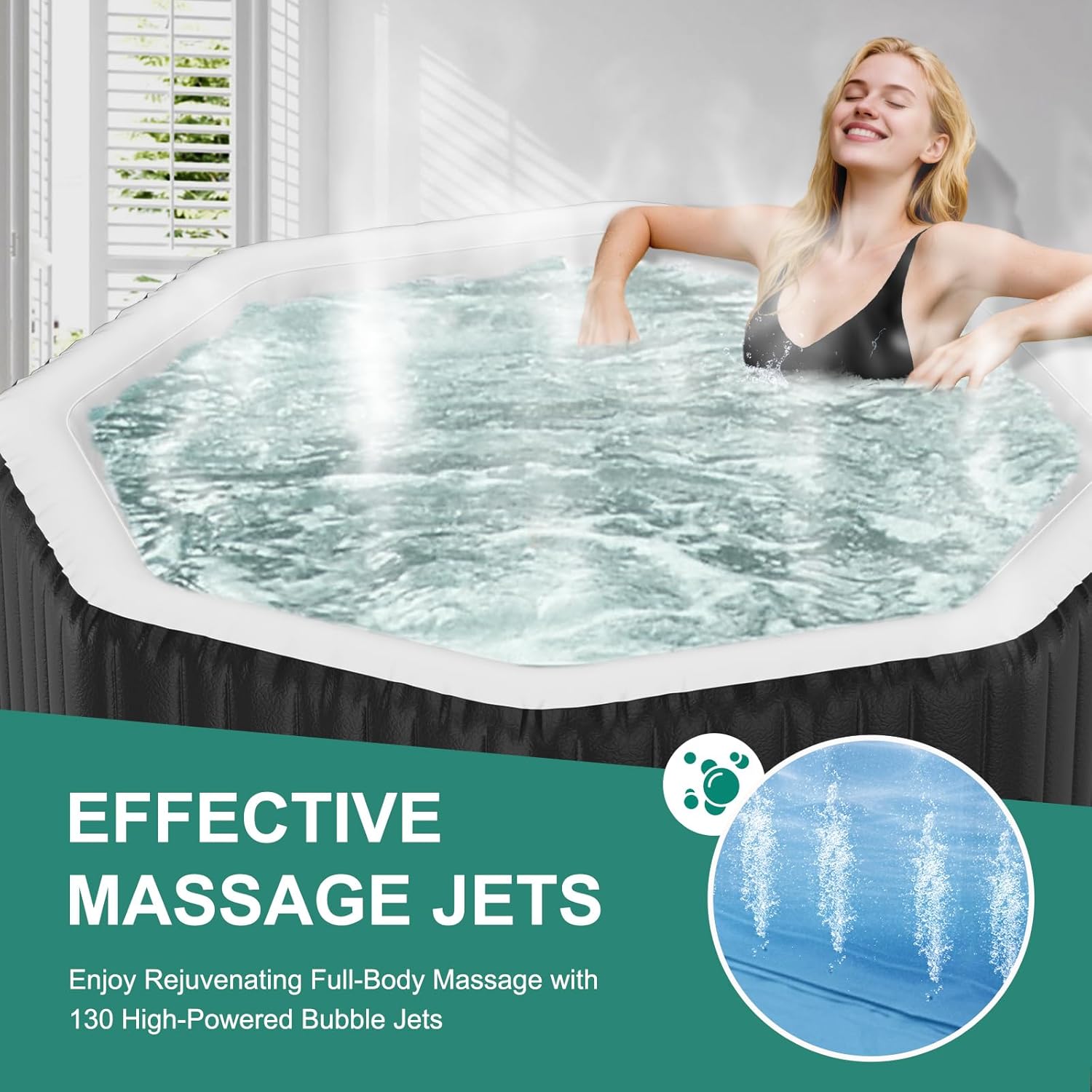 4-6 Person Octagonal Inflatabl - Inflatable Hot Tub reseña y precio