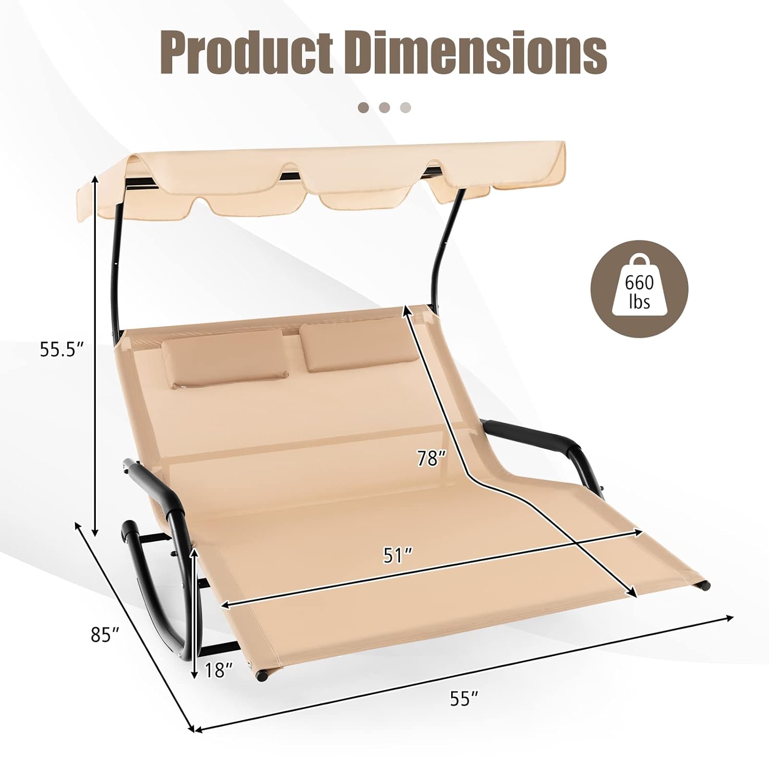 2 Person Adjustable Canopy Lou - Outdoor Furniture Xl reseña y precio