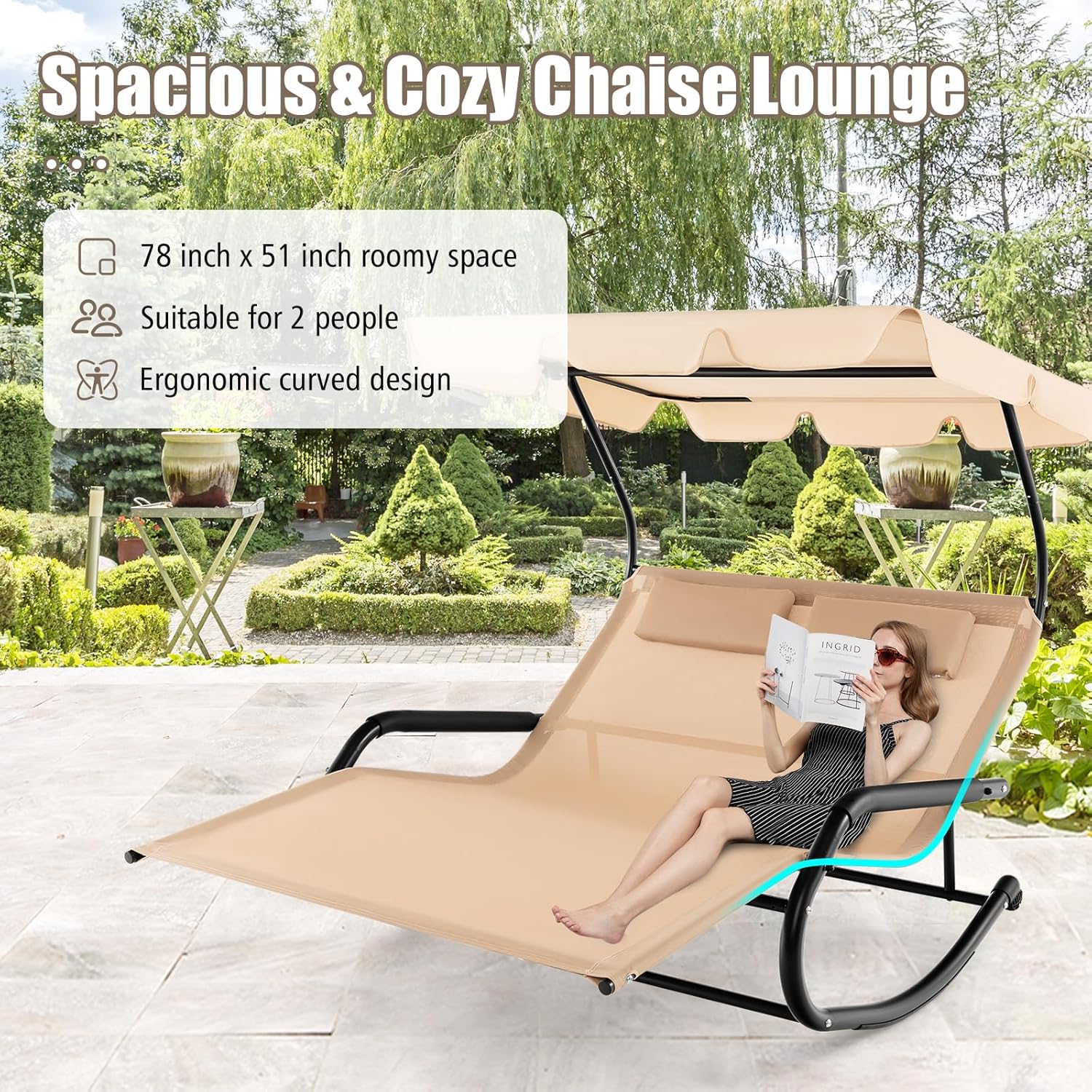 2 Person Adjustable Canopy Lou - Outdoor Furniture Xl reseña y precio