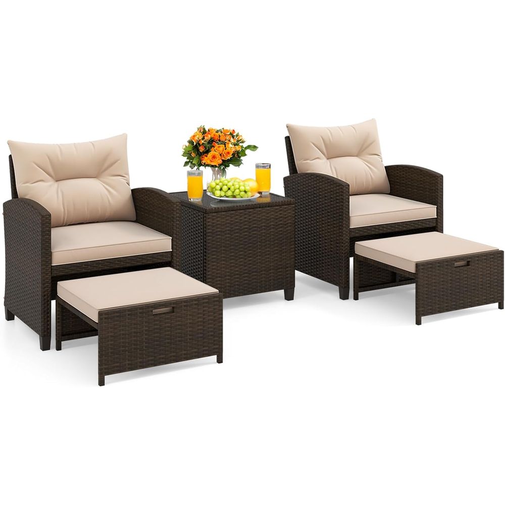 5-Piece Outdoor Patio Furnitur - Outdoor Furniture Lounge Set reseña y precio