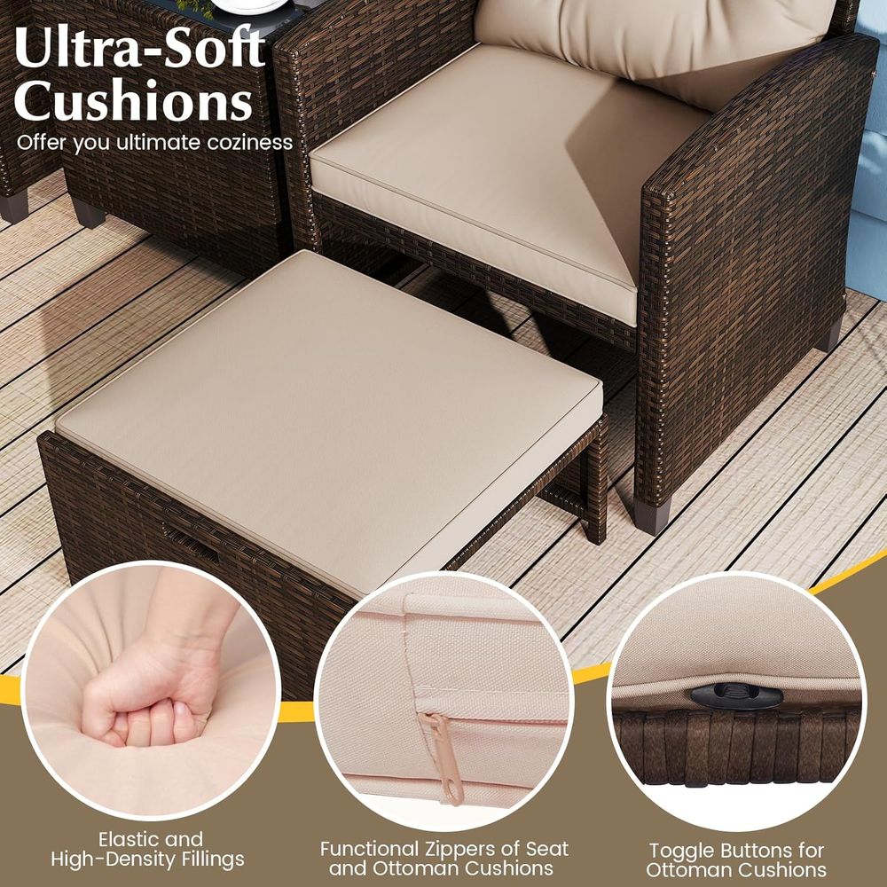 5-Piece Outdoor Patio Furnitur - Outdoor Furniture Lounge Set reseña y precio