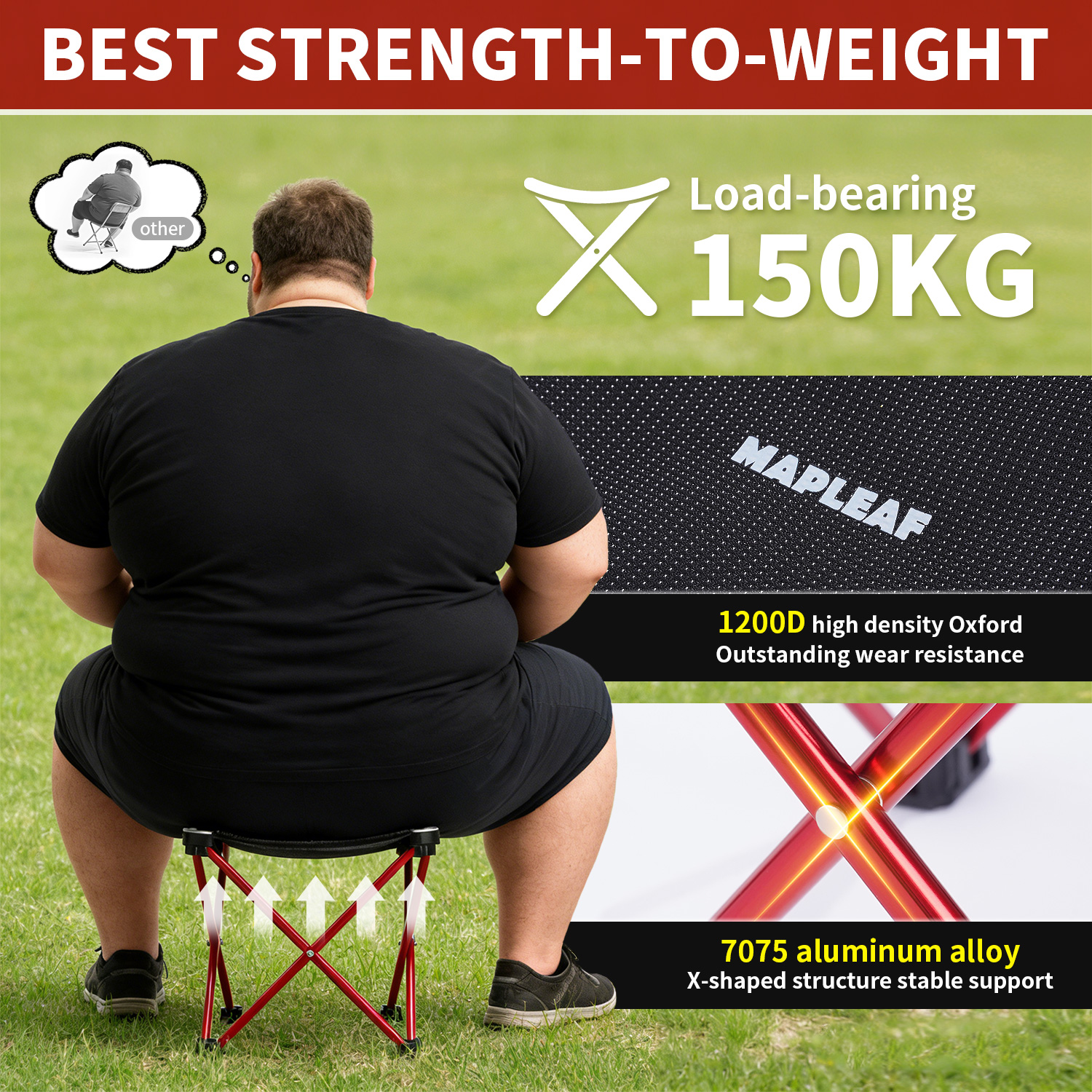 MAPLEAF Portable Folding Stool - Outdoor Furniture Rocking Chair reseña y precio