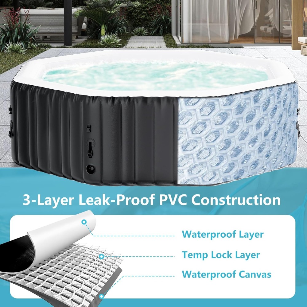 Inflatable Hot Tub, Large Poly - Inflatable Hot Tub reseña y precio
