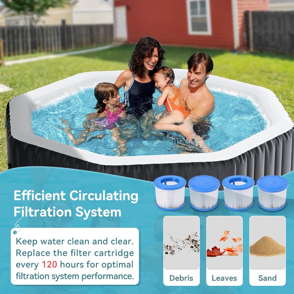 Inflatable Hot Tub, Large Poly - Inflatable Hot Tub reseña y precio
