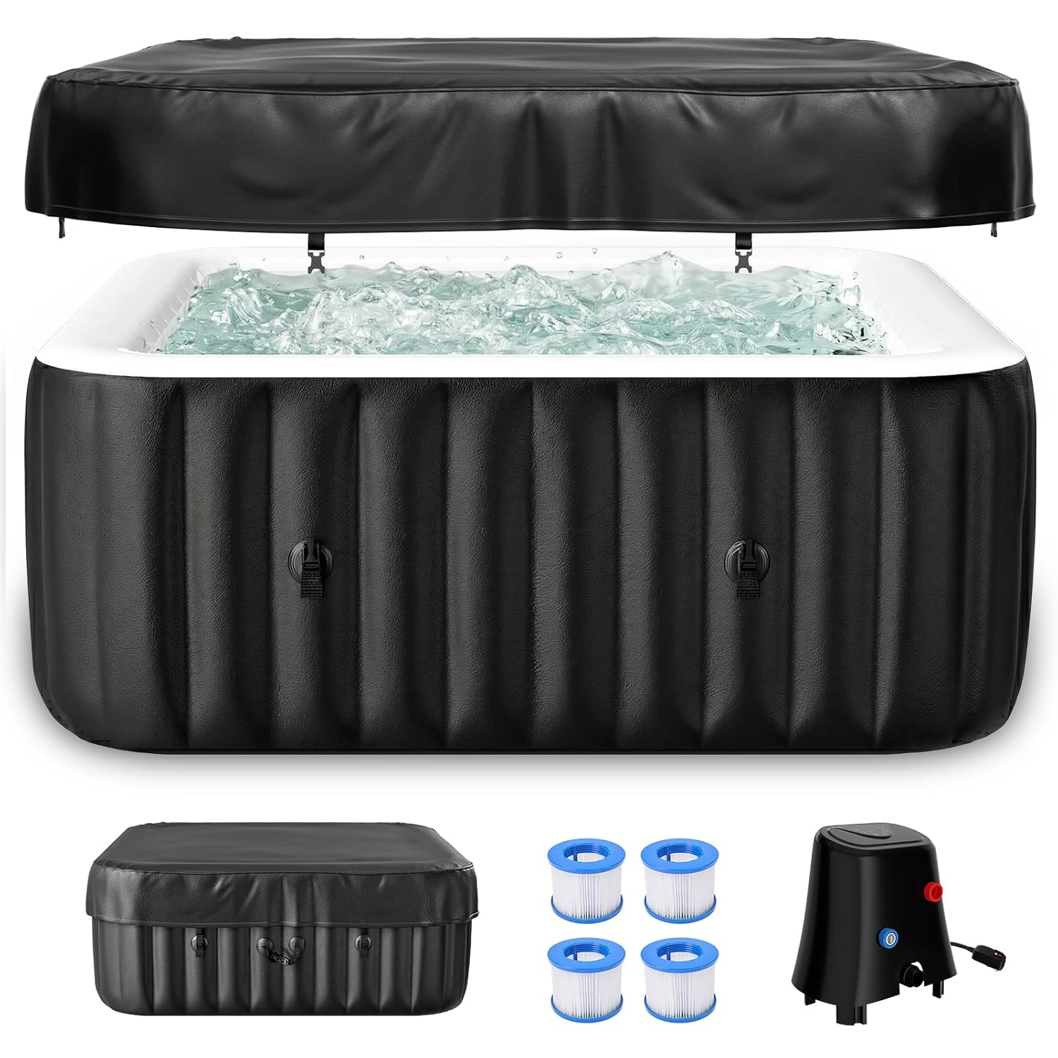 4-6 Person Inflatable Hot Tub, - Inflatable Hot Tub reseña y precio