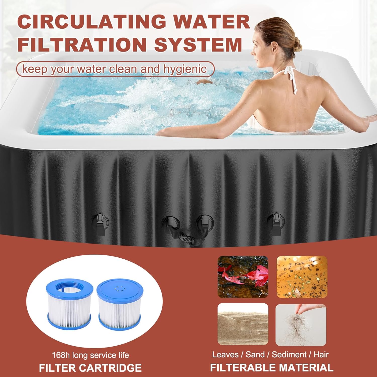 4-6 Person Inflatable Hot Tub, - Inflatable Hot Tub reseña y precio