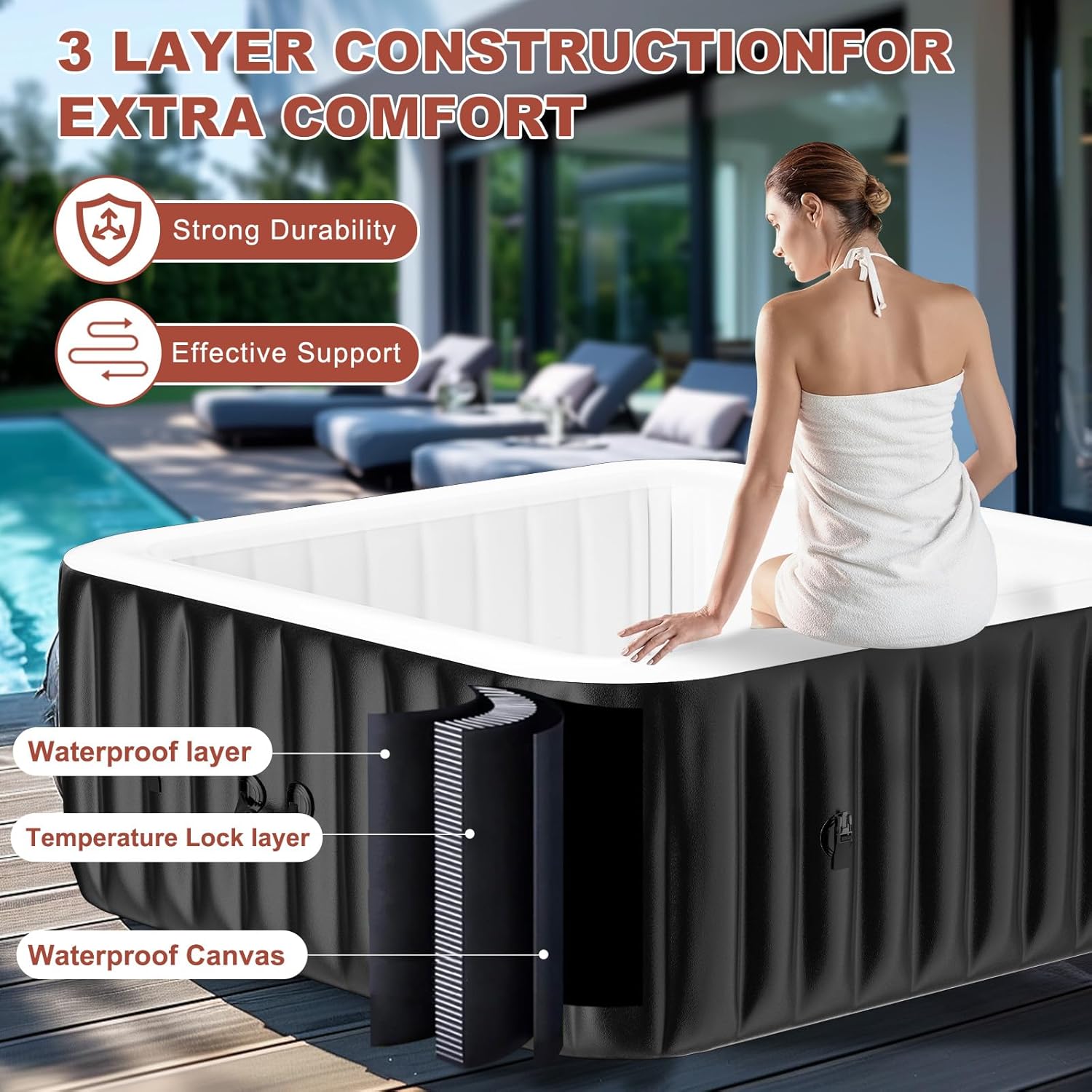 4-6 Person Inflatable Hot Tub, - Inflatable Hot Tub reseña y precio