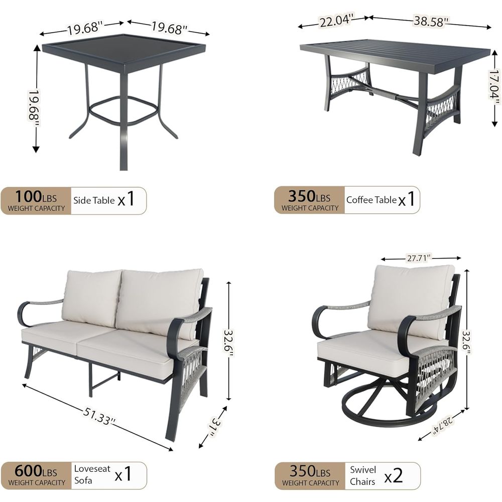 Outdoor Patio Furniture Set: 5 - Outdoor Furniture Rocking Chair reseña y precio