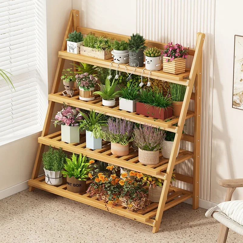 Solid Wood Flower Shelf Plant  - Outdoor Furniture Balcony reseña y precio