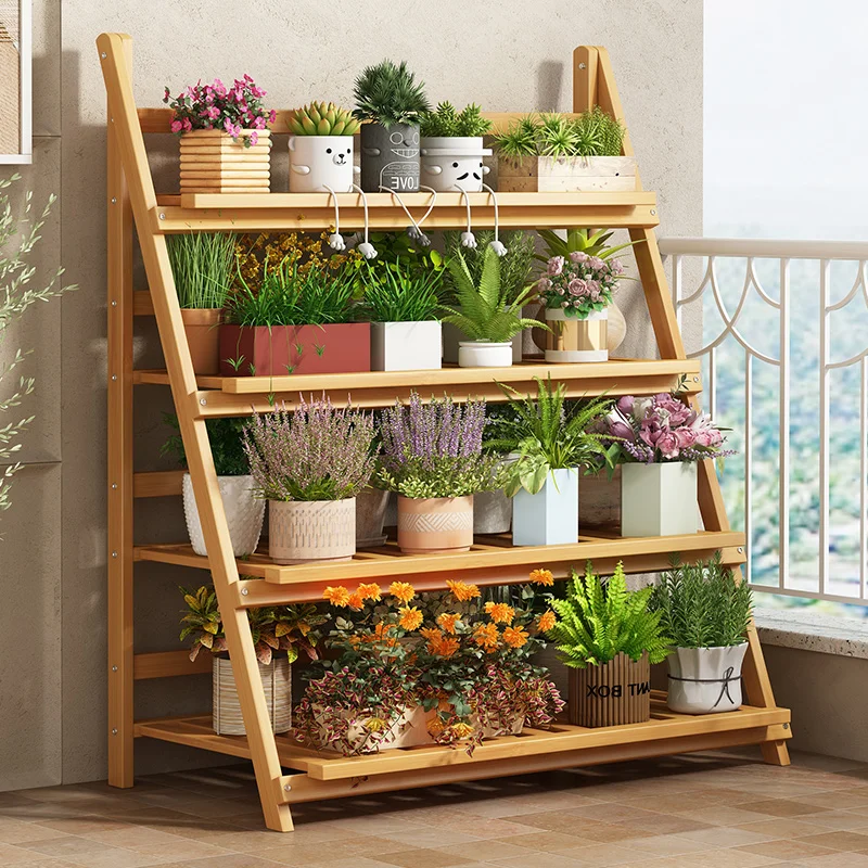 Solid Wood Flower Shelf Plant  - Outdoor Furniture Balcony reseña y precio