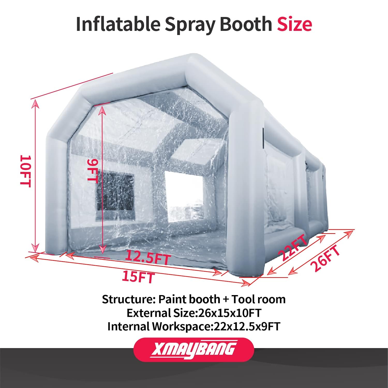 26x15x10ft Inflatable Paint Bo - Outdoor Furniture Paint reseña y precio