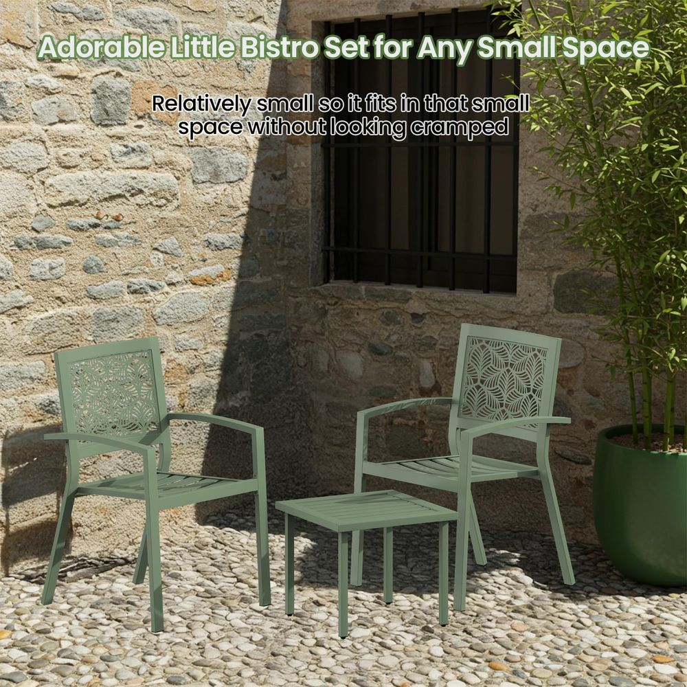 3 Piece Patio Bistro Set, Outd - Outdoor Furniture Balcony reseña y precio