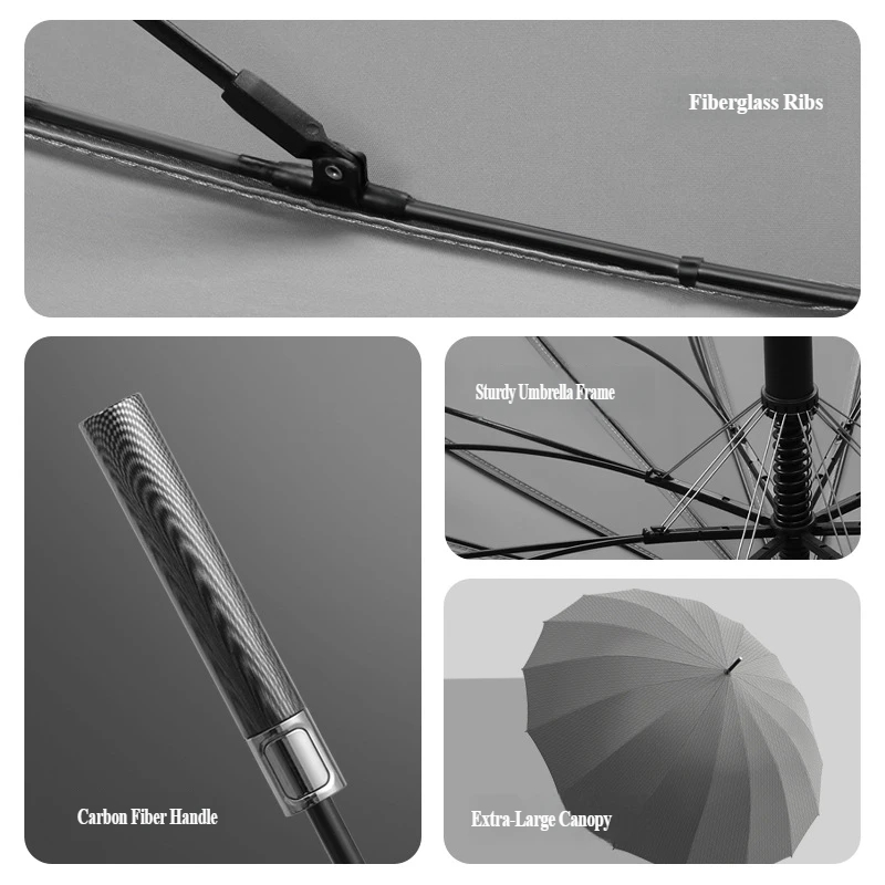 16-Rib Automatic Carbon Fiber  - Parasol Umbrella Large reseña y precio