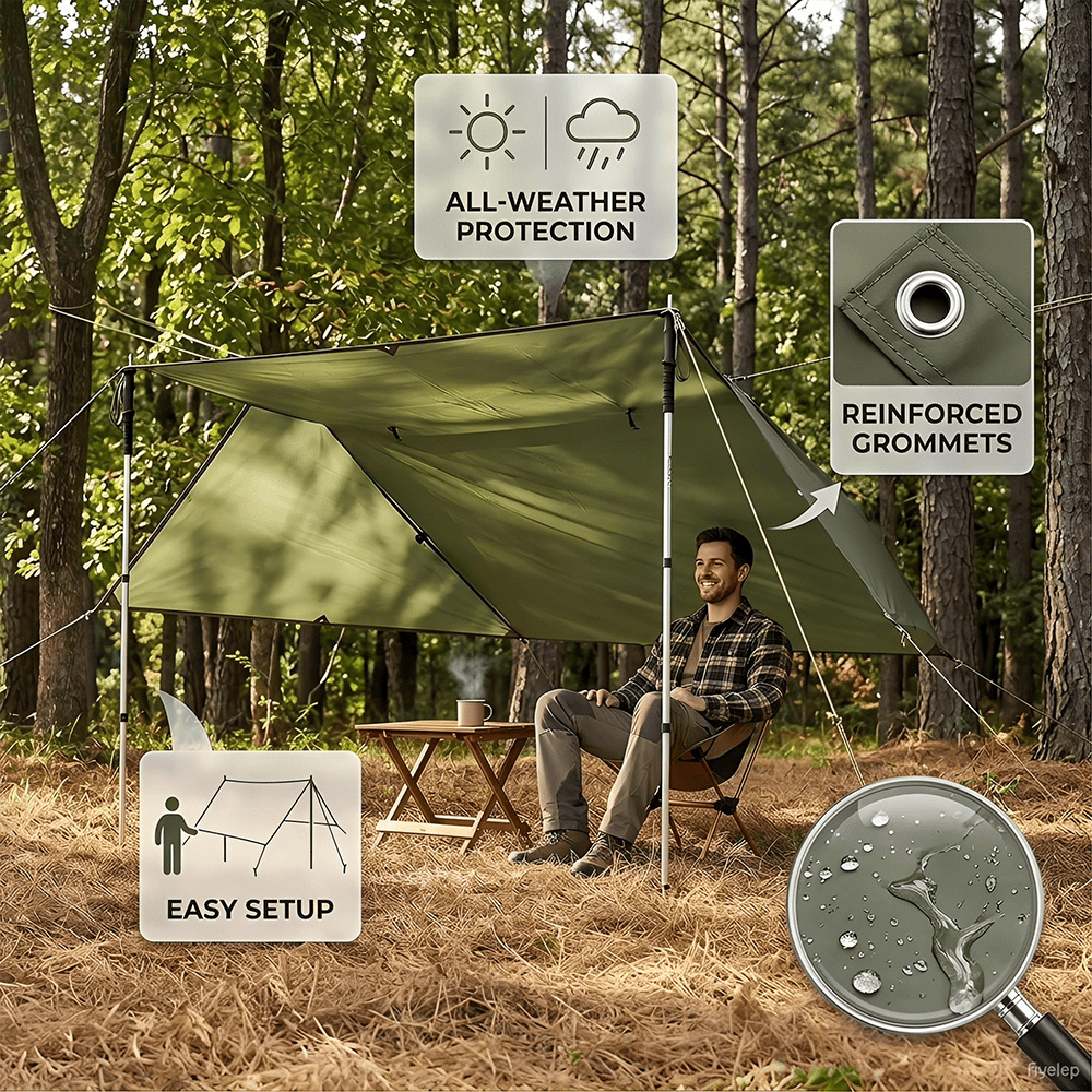 Outdoor Waterproof Tarp, Multi - Outdoor Furniture Pads reseña y precio