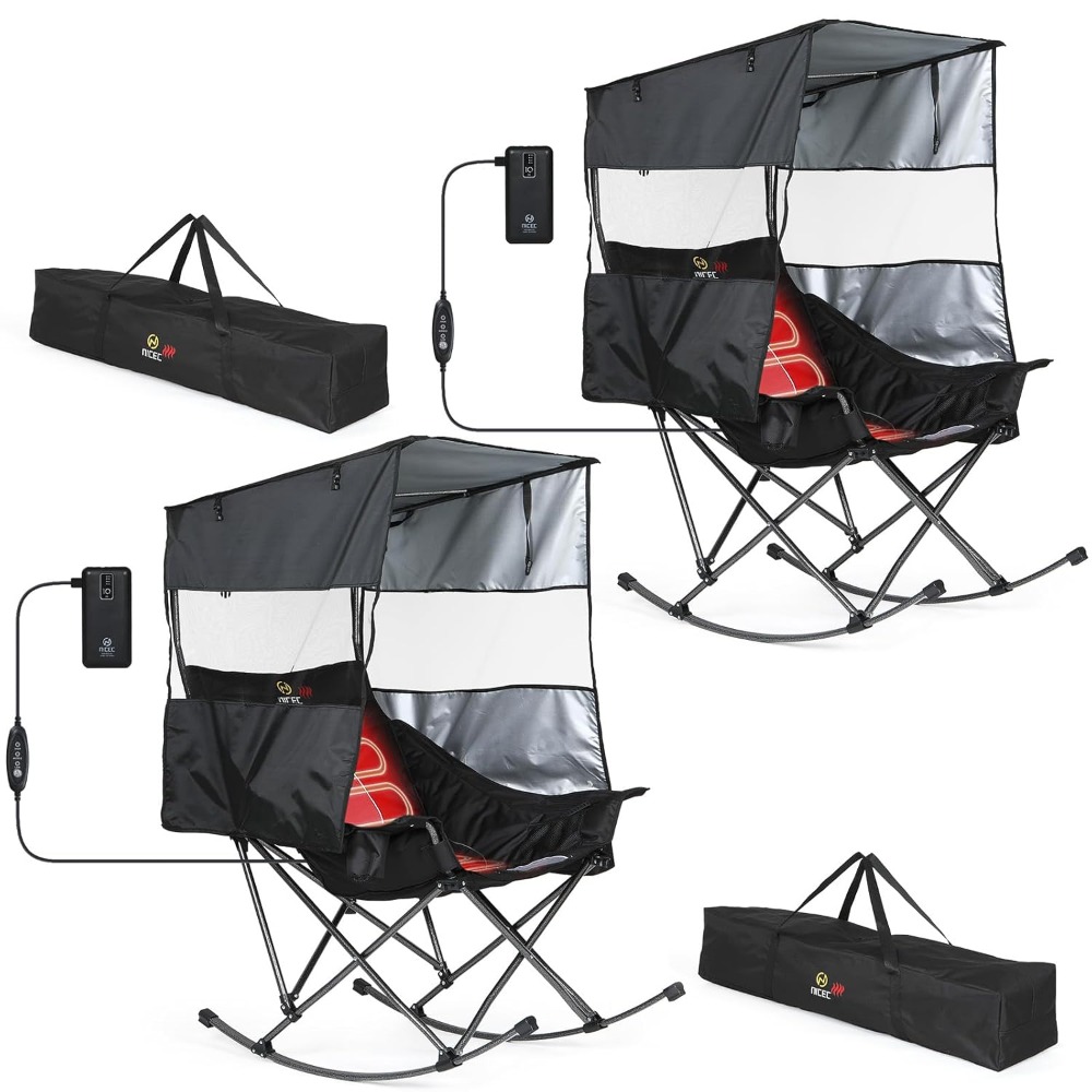 Heated Rocking Camping Chair w - Outdoor Furniture Xl reseña y precio