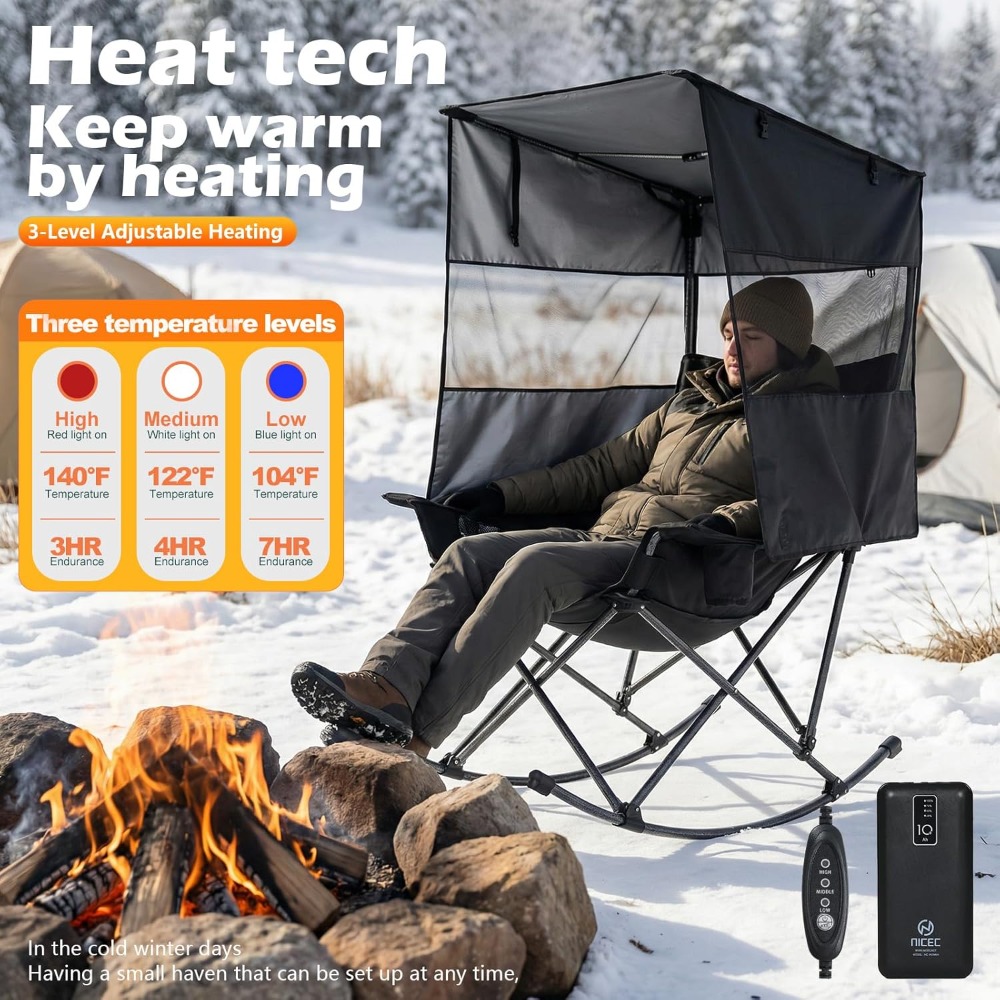 Heated Rocking Camping Chair w - Outdoor Furniture Xl reseña y precio